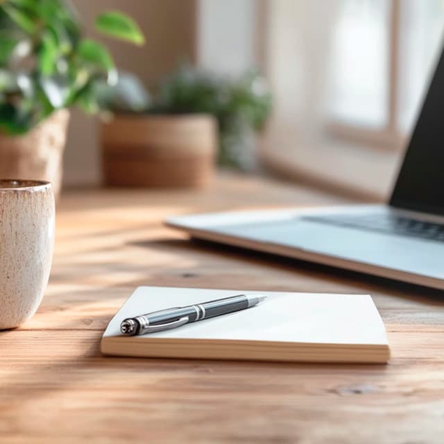 Laptop and Notepad